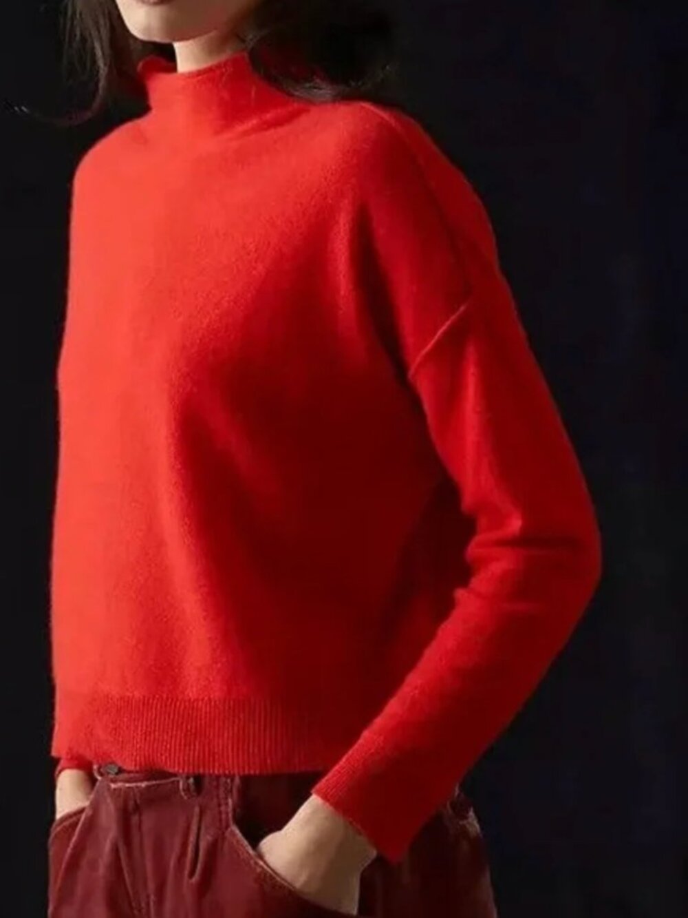The Alani Cashmere Mock-Neck Sweater by Pilcro Anthropologie
